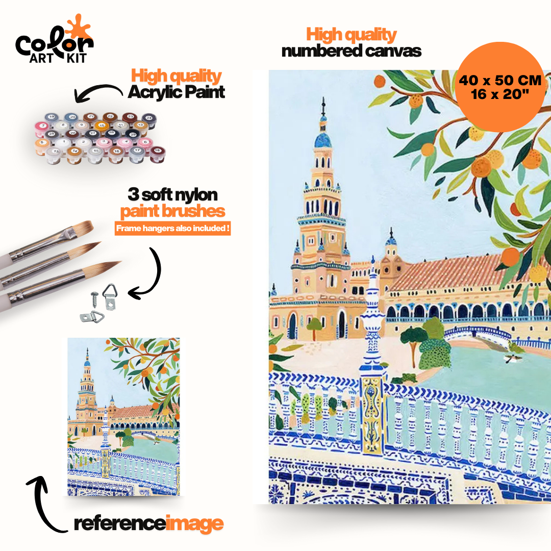 Spanish Architecture Orange Trees