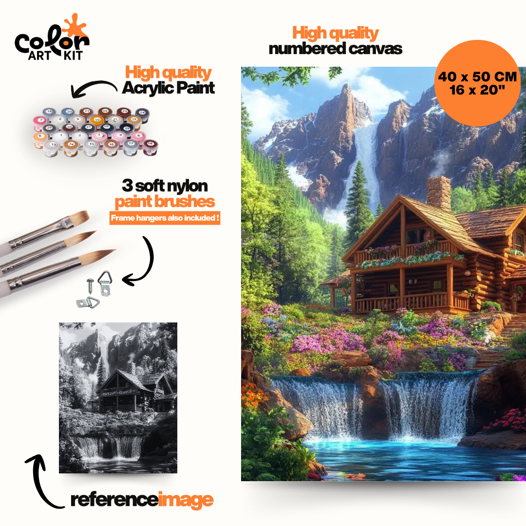 Log cabin in the mountains