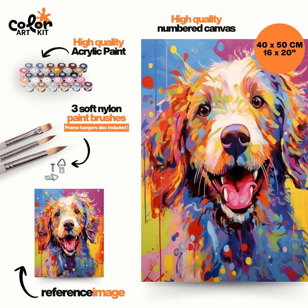 Colorful Abstract Happy Dog