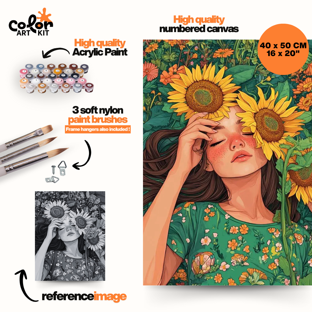 Girl in Sunflowers