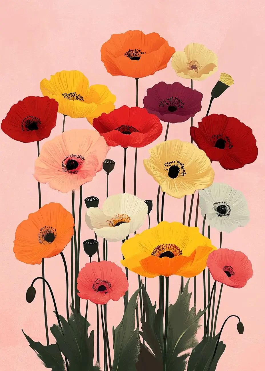 Colorful Poppies bouquet