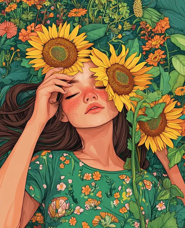 Girl in Sunflowers