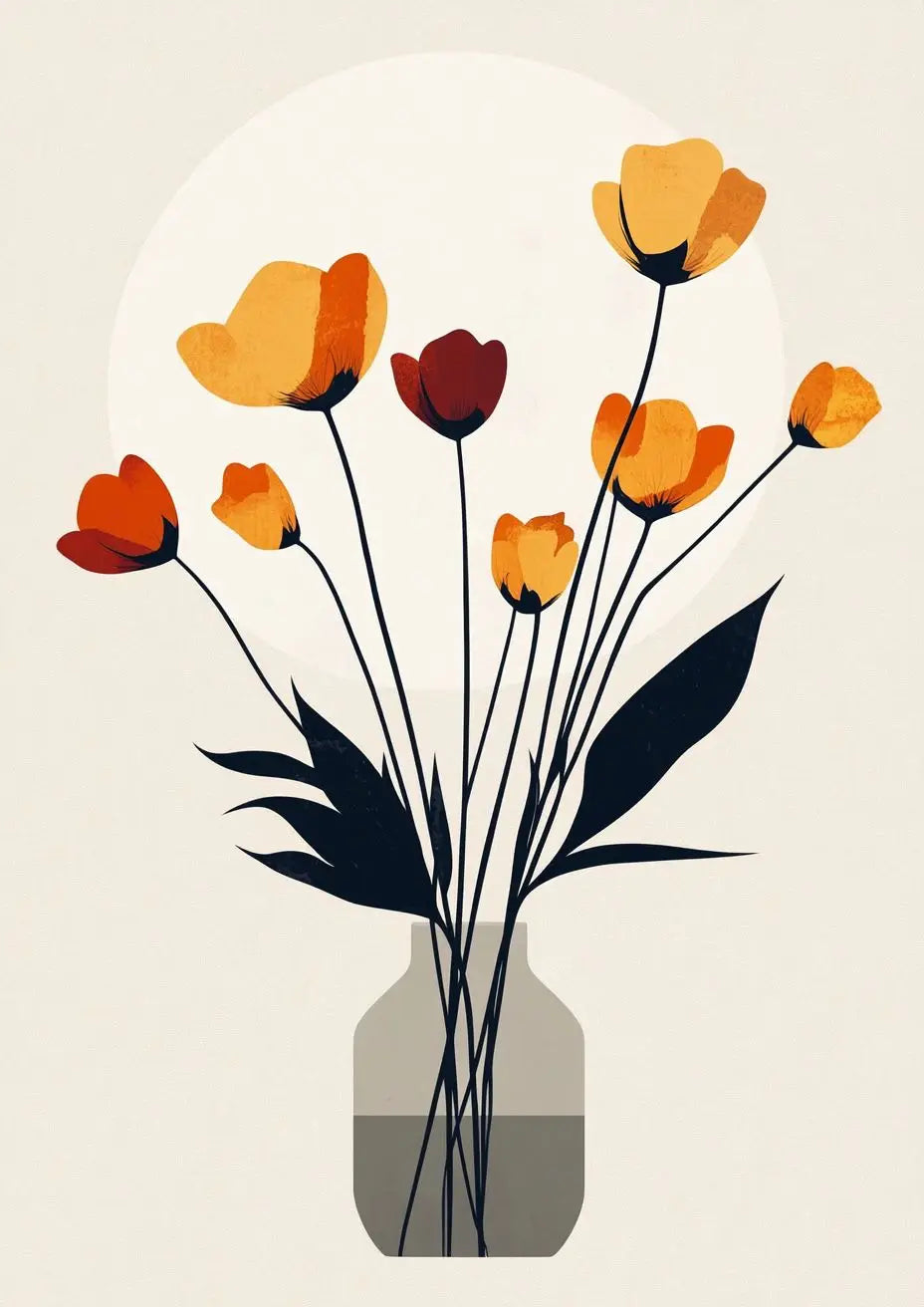 Artistic flowers in a vase