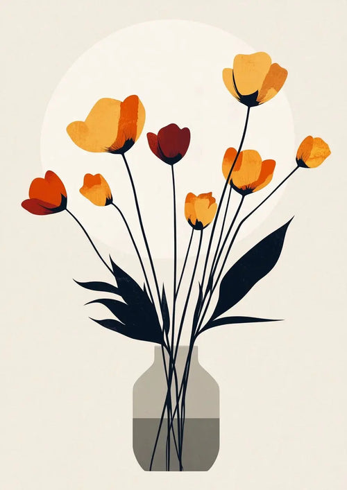 Artistic flowers in a vase