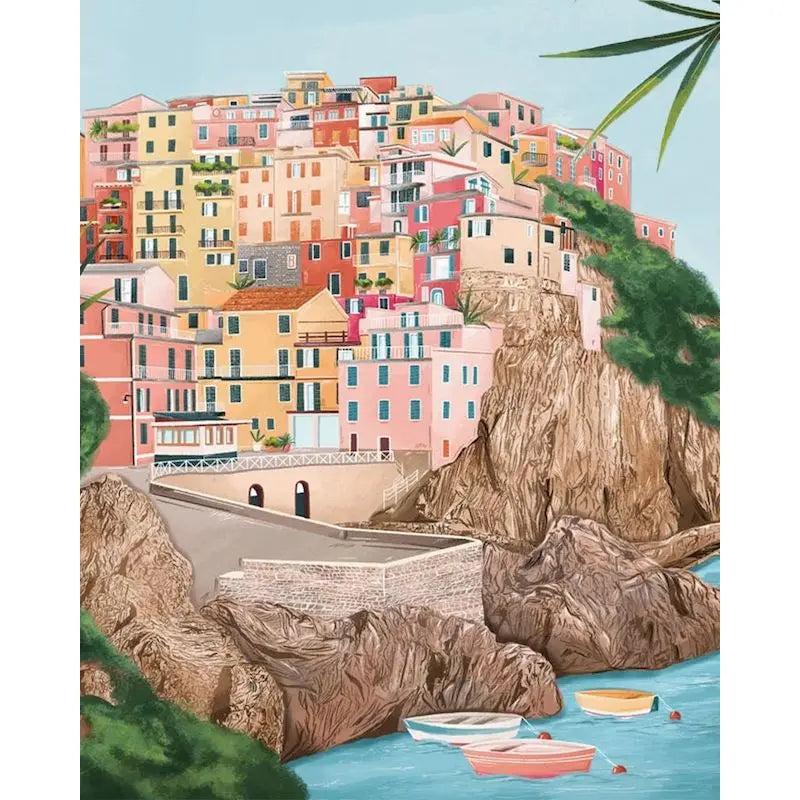 Cinque Terre Vibrant Illustration