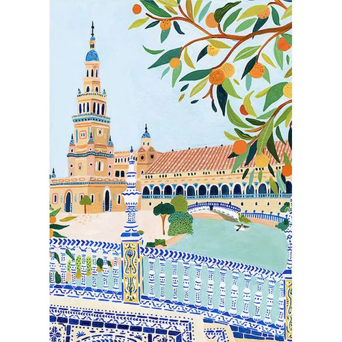 Spanish Architecture Orange Trees