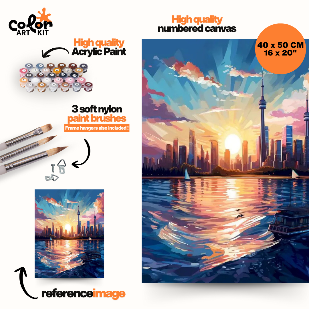 City Skyline Sunset Water
