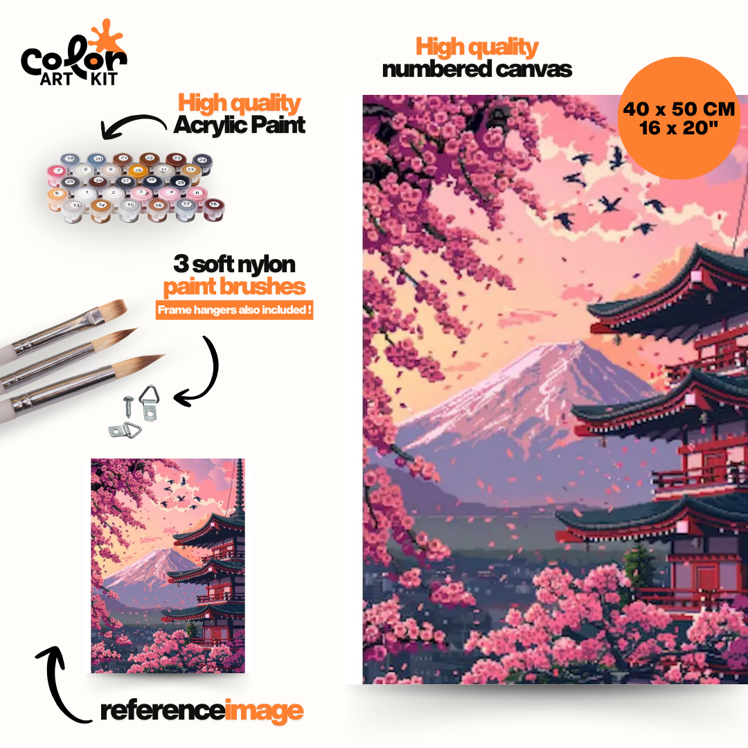 Pixel Art Japanese Temple