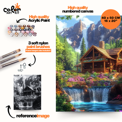 Log cabin in the mountains