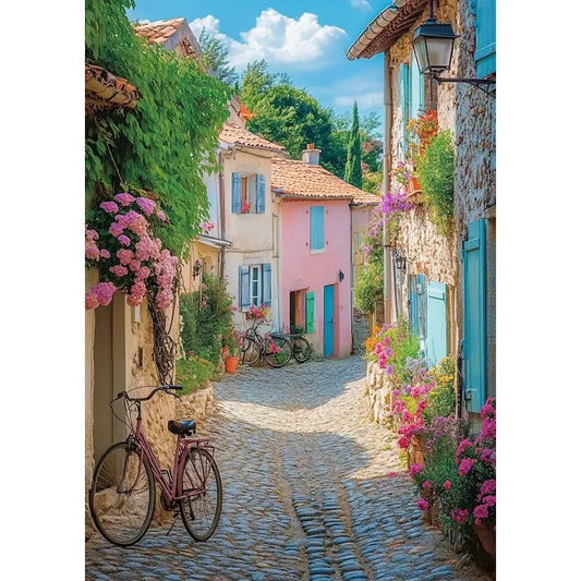 Bicycles In British Village