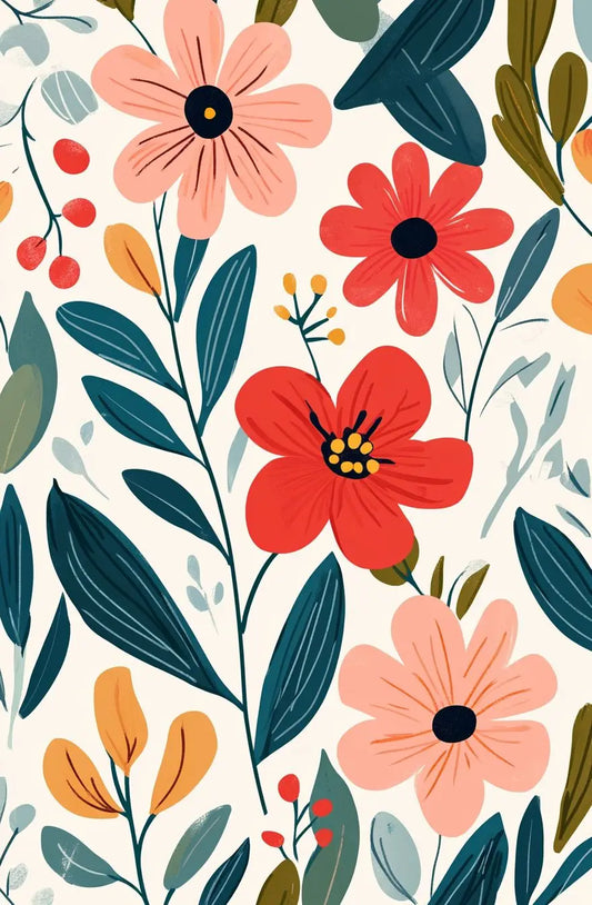 Red and Pink Flower pattern