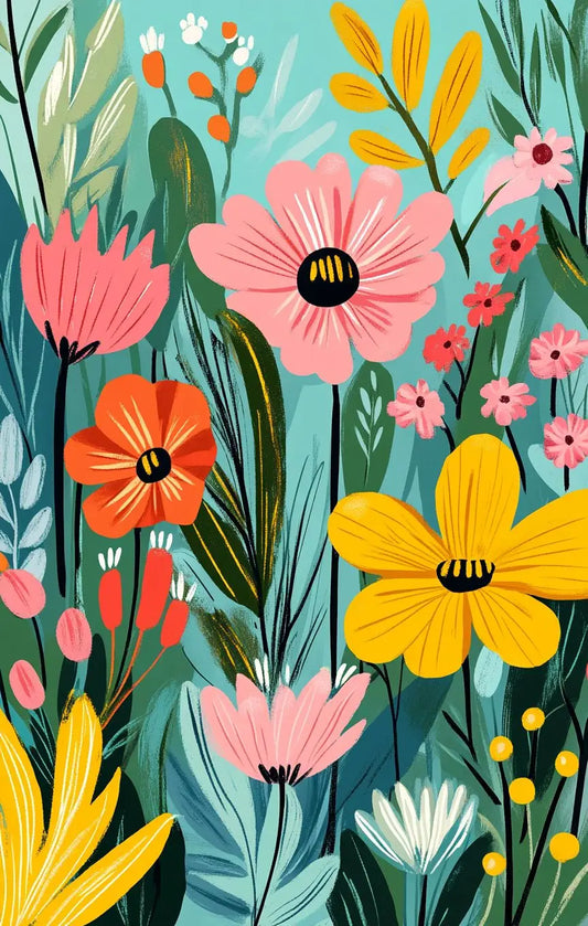 Floral Pattern Turquoise