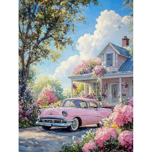 Pink Vintage Car 