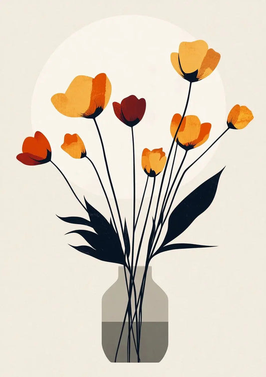 Artistic flowers in a vase