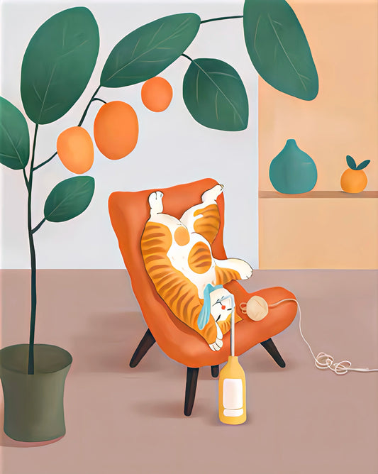 Silly orange cat
