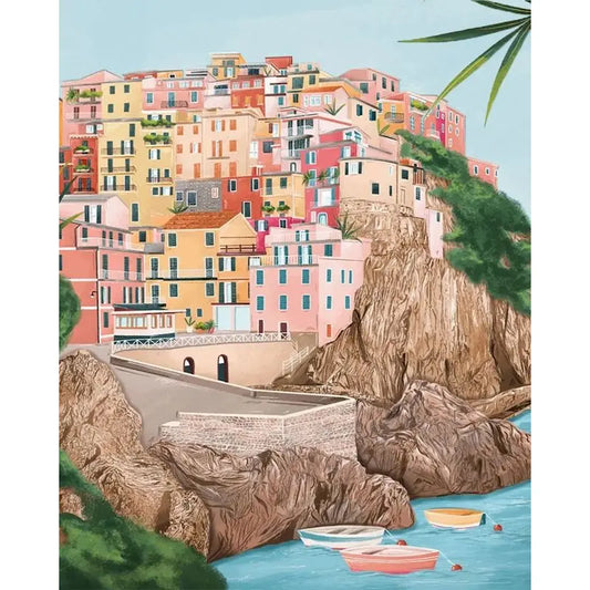 Cinque Terre Vibrant Illustration