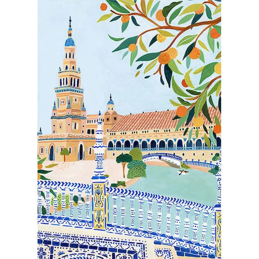 Spanish Architecture Orange Trees