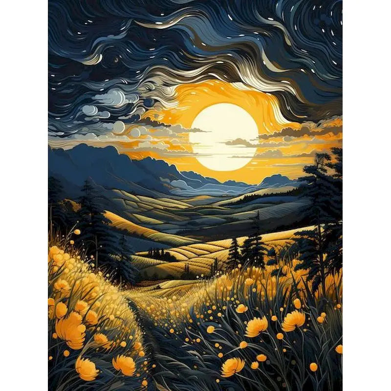 Landscape with a Large Moon