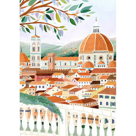 Tuscan City Vibrant Painting