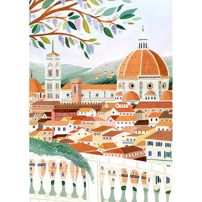 Tuscan City Vibrant Painting