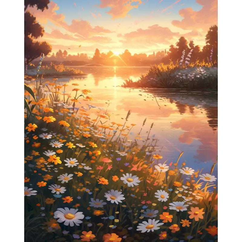 Sunset Lake Flowers