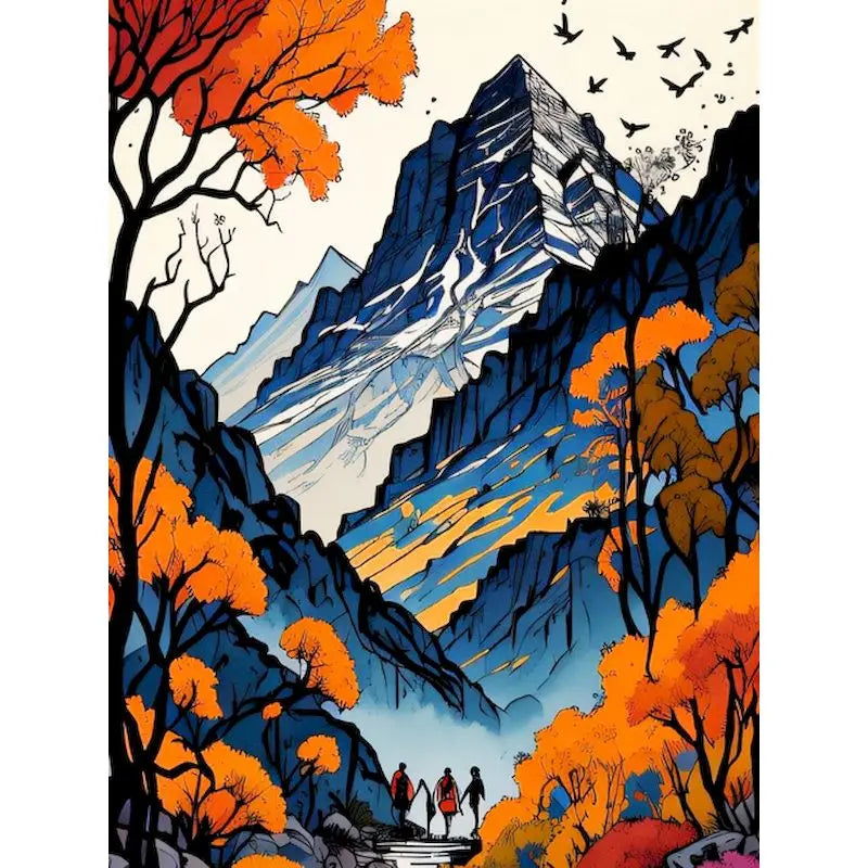 Mountain Landscape Comic Book style