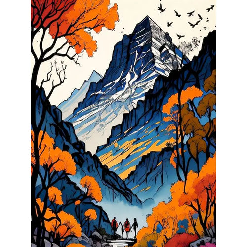 Mountain Landscape Comic Book style