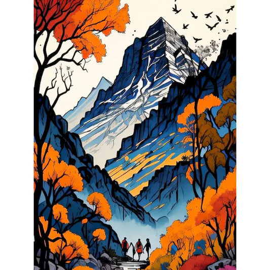 Mountain Landscape Comic Book style