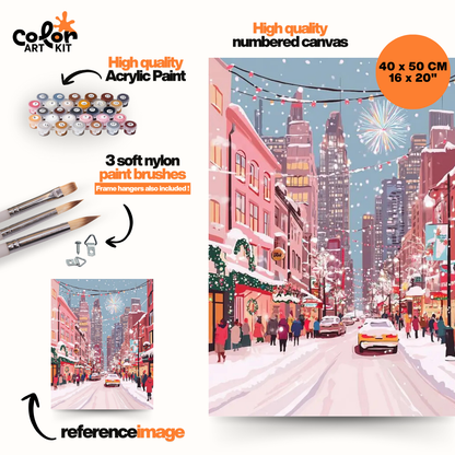 Snowy Festive City Street